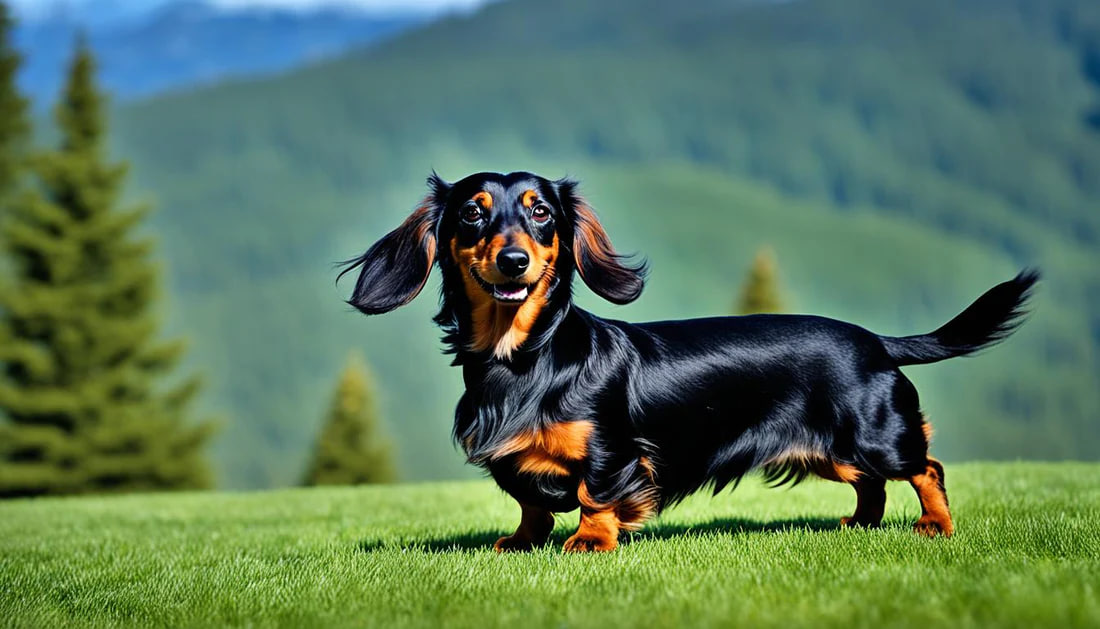 dachshund is looking